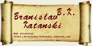 Branislav Katanski vizit kartica